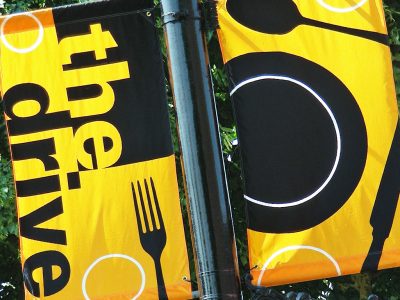 Commercial Drive street banners were designed by Far & Wide from 2000 to 2013